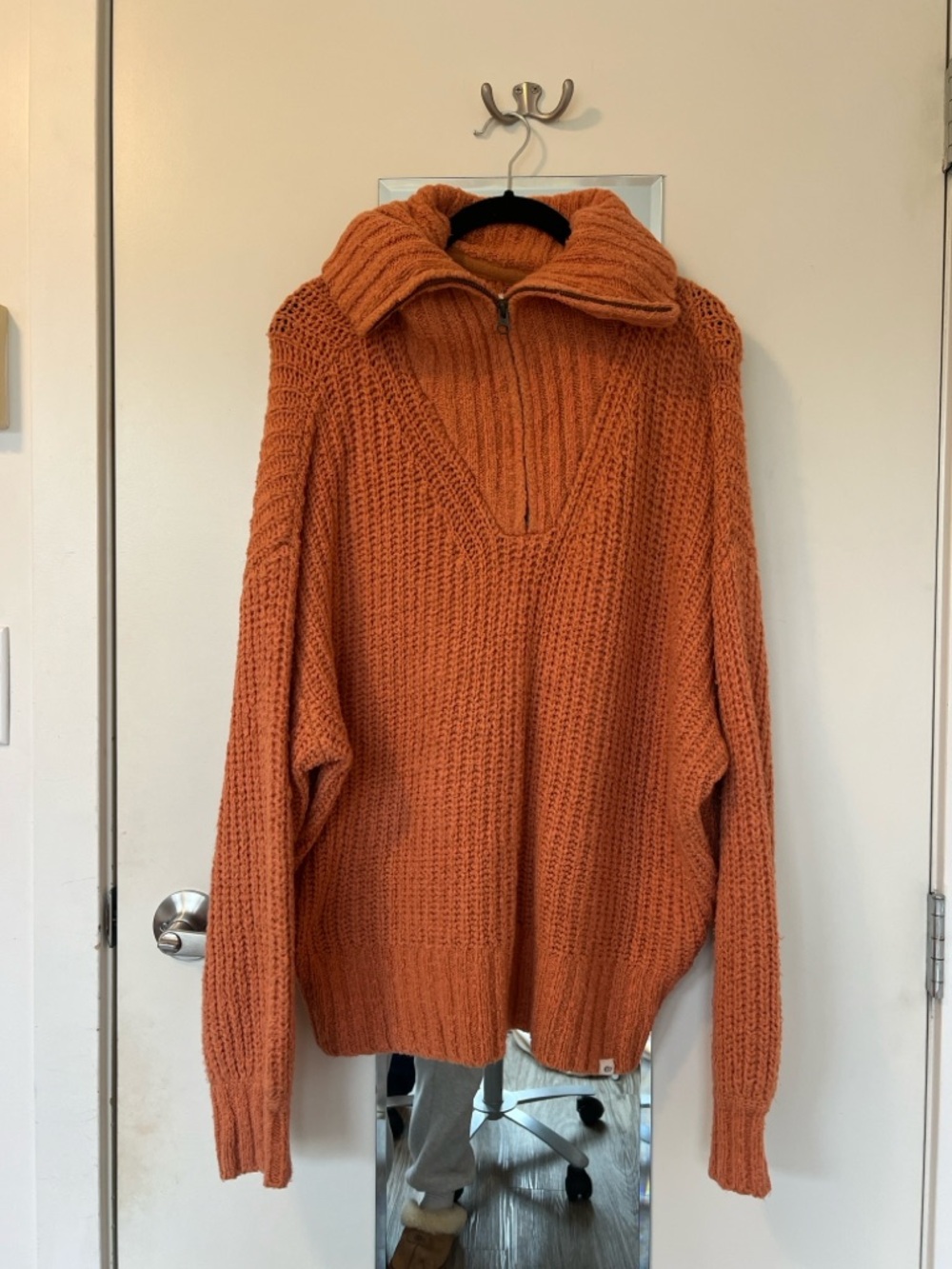 Rip Curl Chunky Half-Zip Knit Sweater in Orange